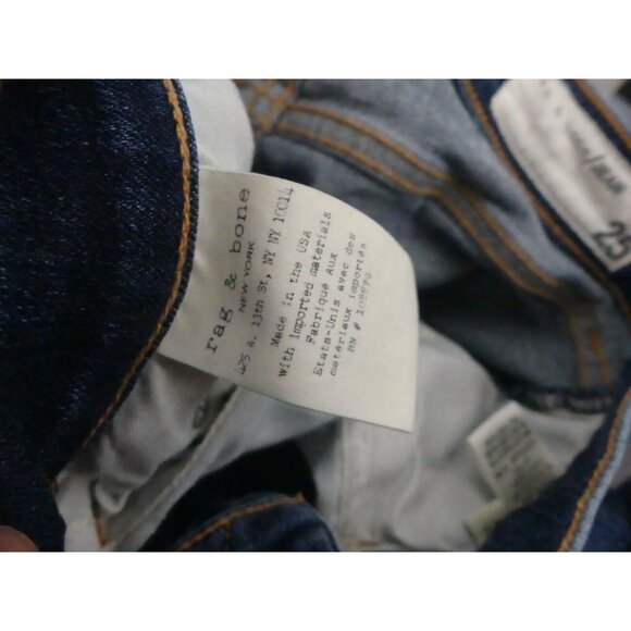 Rag & Bone 25 Skinny Jeans Cropped Womens Distressed Low Rise La Paz Blue - Picture 14 of 15